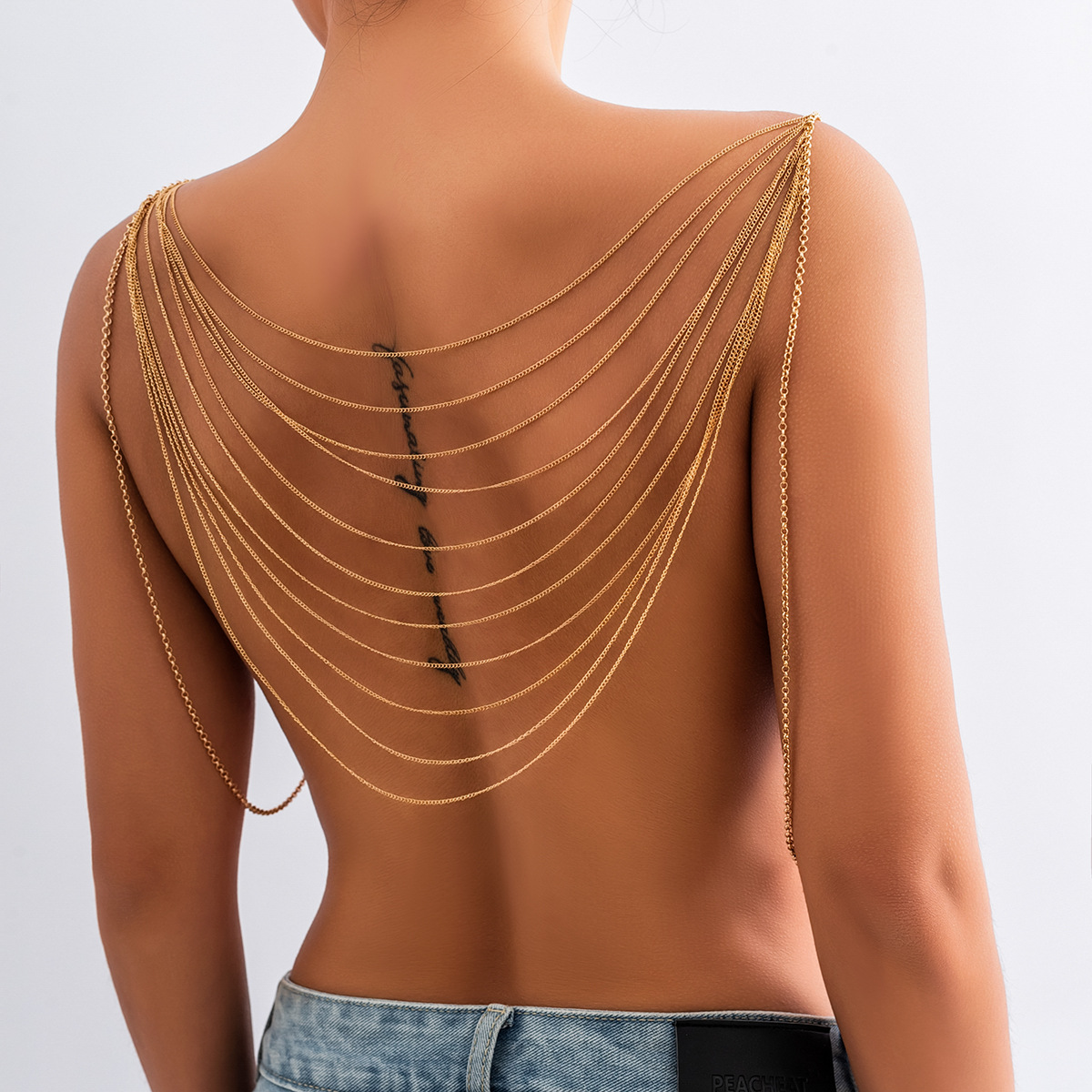 Body Jewelry Retainers - クラシック多層タッセルボディチェーン女性 2023 クリエイティブゴールドカラーメタル胸チェーンファッションガールチャームジュエリーギフト