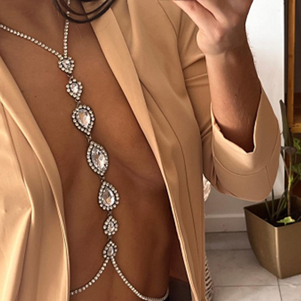 女性のためのセクシーなウォータードロップチェストチェーン,ラ - Body Jewelry Retainers のレビューと価格