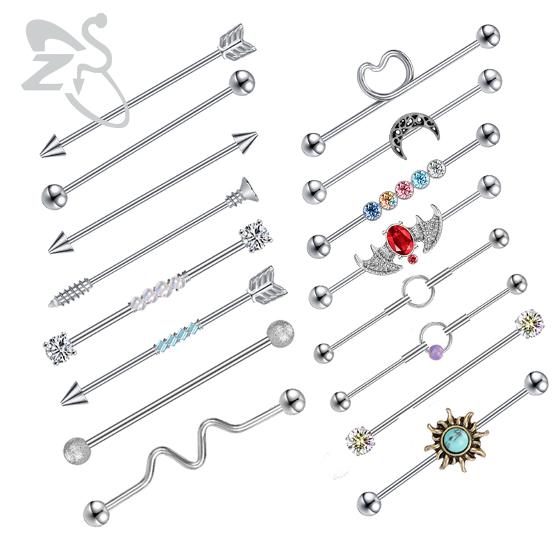 ZS 1PC サージカルスチールバット工業用バーベルリング女 - Body Jewelry Surgical Steel のレビューと価格