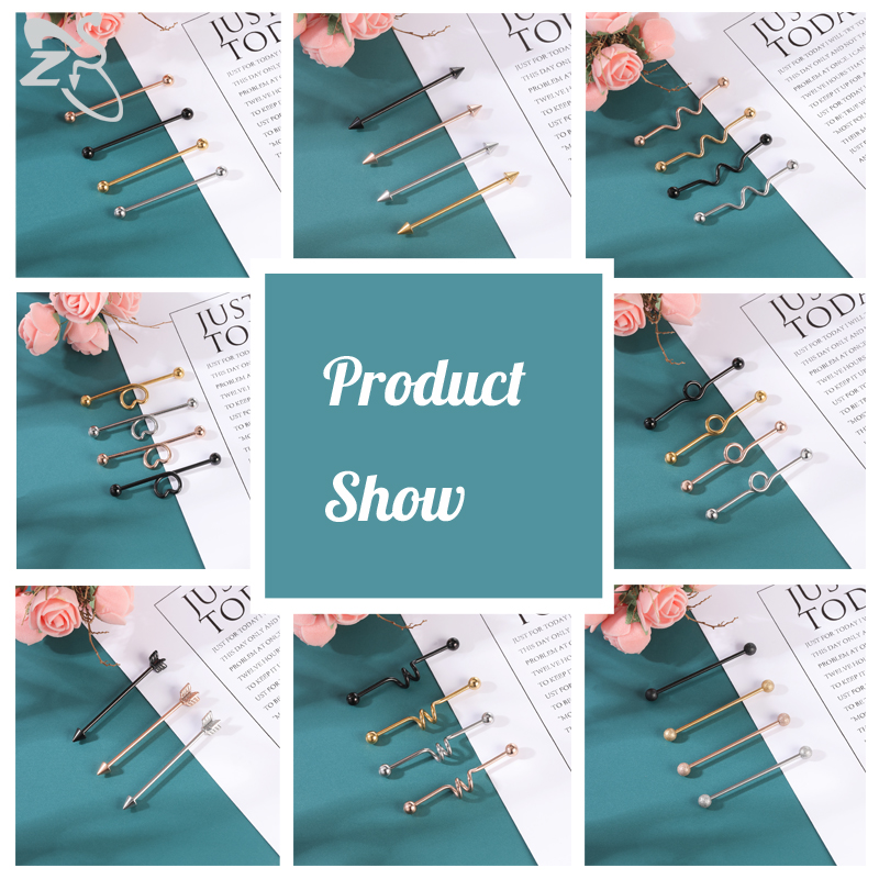 ZS 1PC サージカルスチールバット工業用バーベルリング女 - Body Jewelry Surgical Steel のレビューと価格