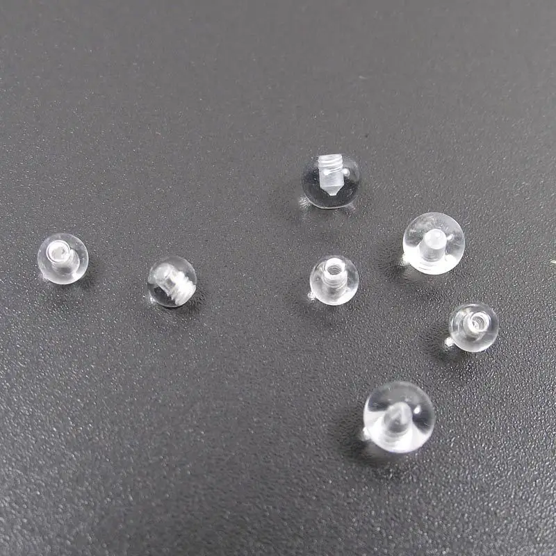 ピアス用の透明なスペアボール,バーベルの形をしたピアスジュエ - Body Jewelry Replacement Ball のレビューと価格