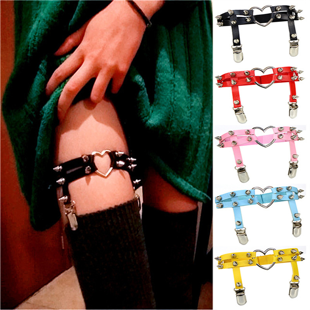 1 個女性パンクゴスハート Pu レザー弾性脚リングボディジ - Body Jewelry For You のレビューと価格