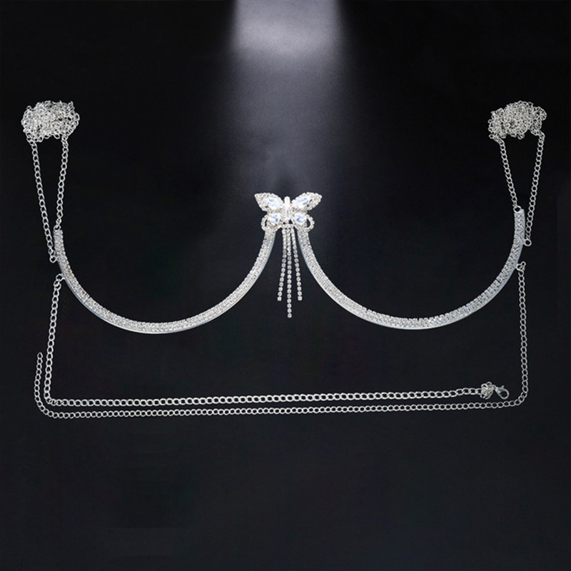 Stonefans-蝶と前髪のある女性用ジルコニアチェーンブ - Body Jewelry Retainers のレビューと価格
