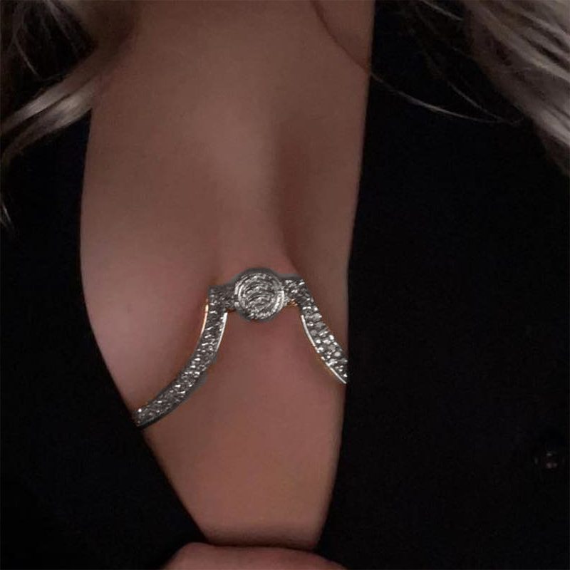 Stonefans-蝶と前髪のある女性用ジルコニアチェーンブ - Body Jewelry Retainers のレビューと価格