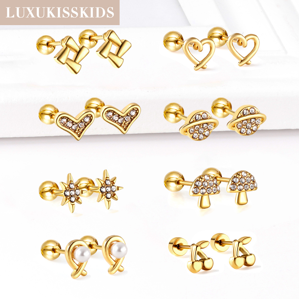 LUXUKISSKIDS 1ペア 小さな星形ピアス（六芒星モ - Body Jewelry Surgical Steel のレビューと価格
